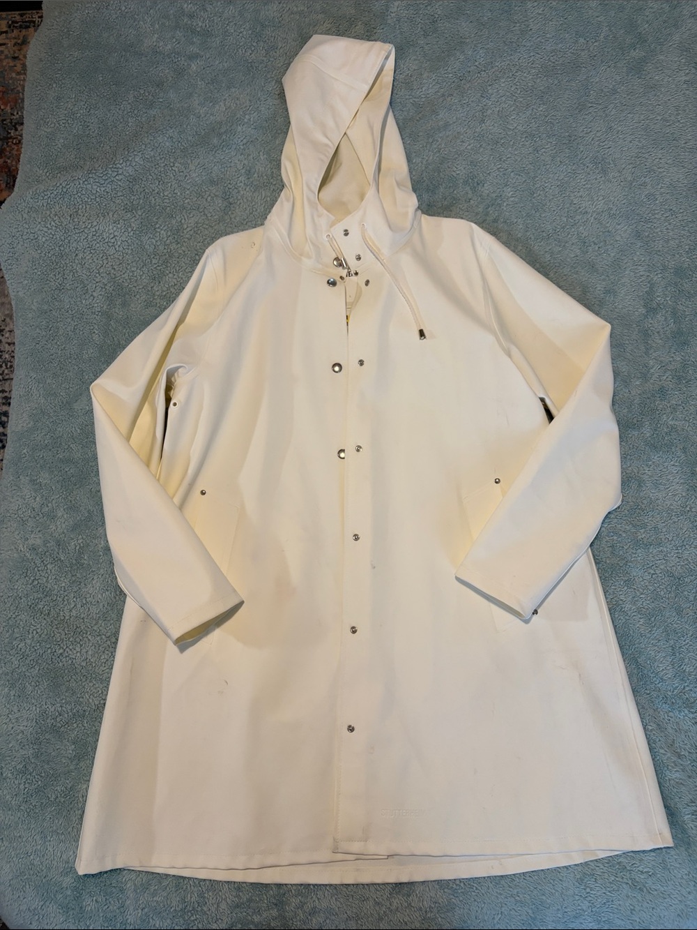 Stutterheim Off-White Hooded Trench Coat